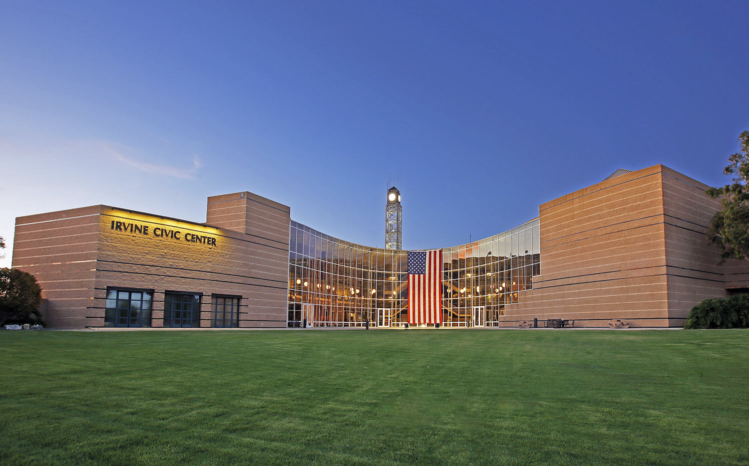 Picture of Irvine City Hall showing OCD Clean Windows.